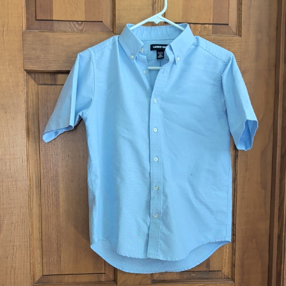 Lands' End Light Blue Short Sleeve Button-Down Shirt